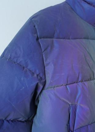 Куртка bershka светоотражающая голографическая h&m бершка зара hm весенняя демисезонная укороченная короткая блискуча укорочена утепленная7 фото