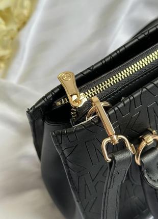 Женская брендовая сумка классическая michael kors marilyn large logo black mk6 фото