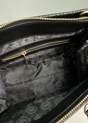 Женская брендовая сумка классическая michael kors marilyn large logo black mk5 фото