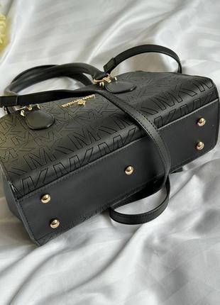 Женская брендовая сумка классическая michael kors marilyn large logo black mk7 фото