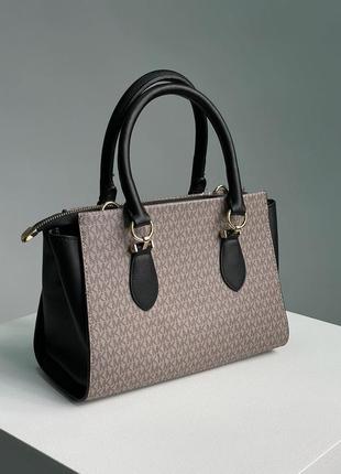 Женская брендовая сумка michael kors marilyn large logo grey4 фото