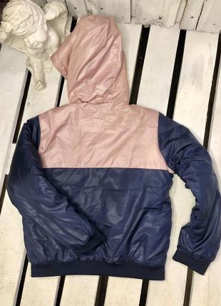 Куртка бомбер двусторонняя для девочки брендовая tifossi синяя розовая 128,140,152,1766 фото