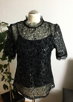 Кружевная блуза с майкой yessica c&a германия этикетка2 фото