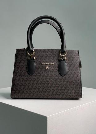 Женская брендовая сумка классика michael kors marilyn large logo brown