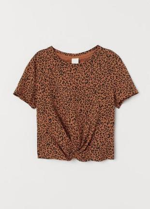 Топ/футболка в леопардовый принт h&amp;m