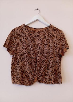 Топ/футболка в леопардовый принт h&amp;m3 фото