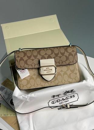 Жіноча сумка бренд преміум із натуральної шкіри coach large morgan square crossbody bag