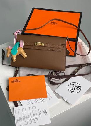 hermes kelly pochette brown gold 3600 Hermes Oz Kelly Mule Calfskin Leather Spring Summer Collection Noir Ganebet Store 148288215
