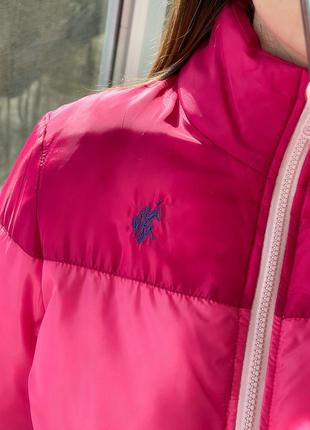 Вкорочена рожева куртка пуфер на низький зріст нова10 фото