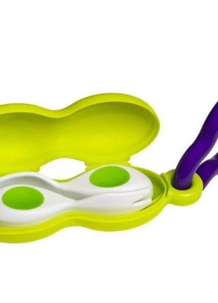 Набор зеленых столовых приборов для малышей doddl, ложка, вилка и футляр, 6 мес.+