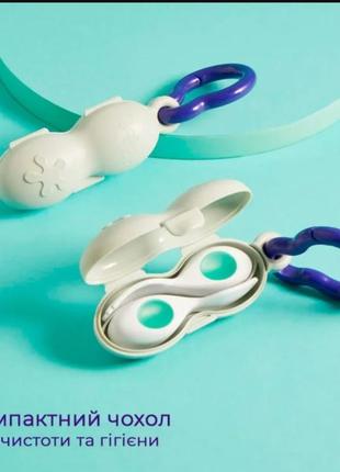 Набор зеленых столовых приборов для малышей doddl, ложка, вилка и футляр, 6 мес.+