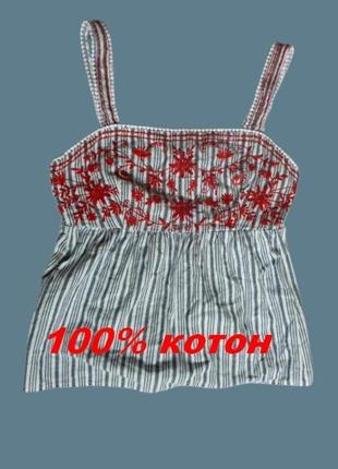 Кроп, топ, блуза, вышиванка, котон, cotton, m&s