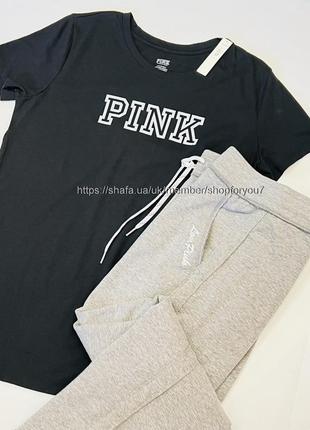 Комплект pink victorias secret футболка штаны костюм виктория сикрет вікторія сікрет1 фото