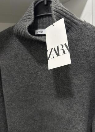 Серый свитер под горло,графитовый свитер под горло из новой коллекции zara размер xs5 фото