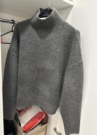 Серый свитер под горло,графитовый свитер под горло из новой коллекции zara размер xs4 фото