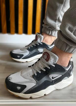 Кроссовки nike air huarache runner gray/white