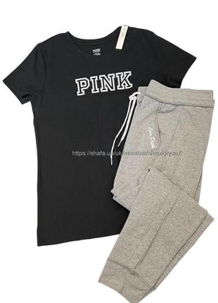 Комплект pink victorias secret футболка штаны костюм виктория сикрет вікторія сікрет2 фото