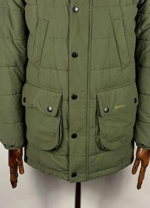 Оригинальная мужская утепленная куртка парка barbour retail fairford fibre down green parka jacket3 фото