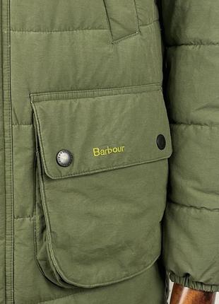 Оригинальная мужская утепленная куртка парка barbour retail fairford fibre down green parka jacket8 фото