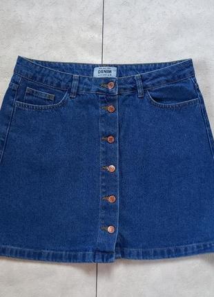 Брендова джинсова спідниця з високою талією new look, 12 розмір.1 фото