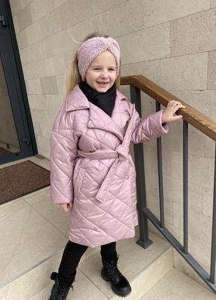Весенняя куртка для девочки пальто детское для девочки розовое5 фото