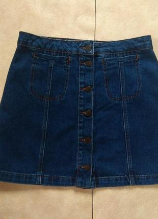 Брендовая джинсовая юбка с высокой талией topshop, 38 размер.