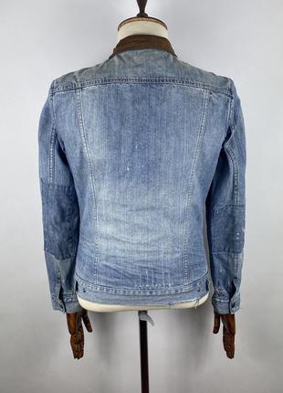 Чоловіча джинсова куртка allsaints ibanez distressed blue denim jacket size m3 фото