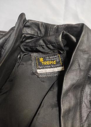 Стильный винтажный оверсайз куртка пиджак блейзер из натуральной кожи4 фото