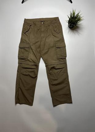 Карго штани трансформери коричневі мультипокетні