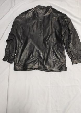 Стильный винтажный оверсайз пиджак блейзер из натуральной кожи2 фото