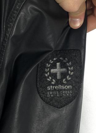 Мужская глянцевая теплая куртка с подкладом strellson swiss cross revival-w warm black jacket7 фото