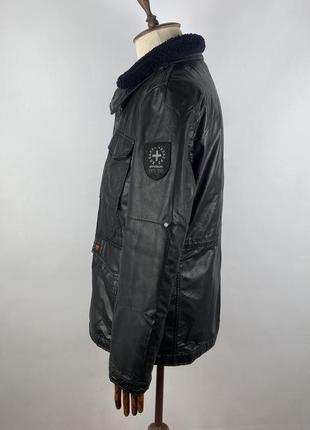 Мужская глянцевая теплая куртка с подкладом strellson swiss cross revival-w warm black jacket6 фото