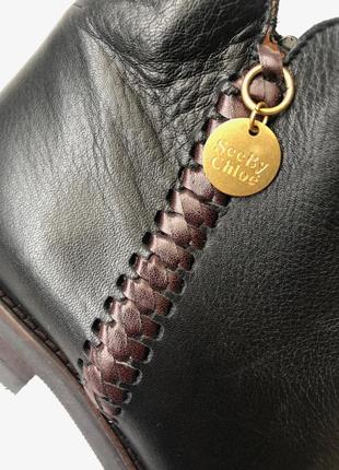 Оригинальные женские кожаные ботинки see by chloe (франция/испания)6 фото