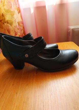 Кожаные туфли jana р.40 (6 1/2)1 фото
