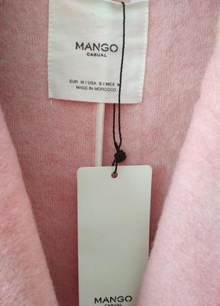 Женское розовое пальто оверсайз шерсть m-l mango оригинал6 фото