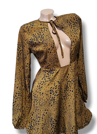 Стиоьна коротка сукня гепард відкрите плаття7 фото