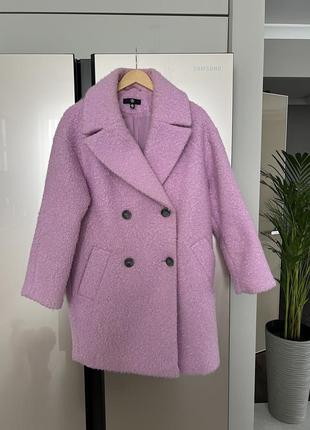 Пальто букле розовое седди размер м6 фото