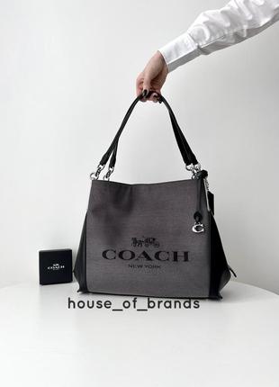 Жіноча брендова шкіряна сумка coach dalton 31 shoulder bag оригінал сумочка тоте шопер коач коуч шкіра на подарунок дружині подарунок дівчині