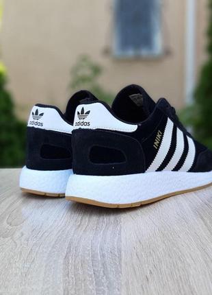 Кроссовки мужские adidas iniki черные с белым скидка sale / smb4 фото