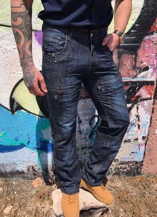 Джинсы мужские коттоновые с накладными карманами "карго" vigoocc, турция(дм 1142-1)5 фото