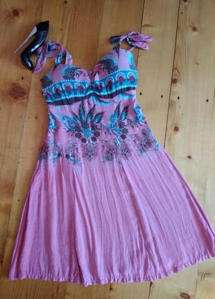 Супер крутий натуральний літній сарафанчик в чудовий принт