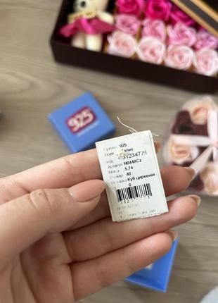 Серебряное колье 40 с камушками 2