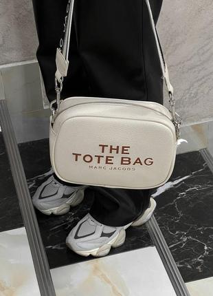 Marc jacobs crossbody leather bag cream, жіноча сумка, женская сумка, кроссбоди3 фото
