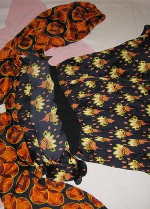 Легкое удобное платье шикарные нарядные длинные рукава большой размер 18uk 46eu талия на резинке4 фото
