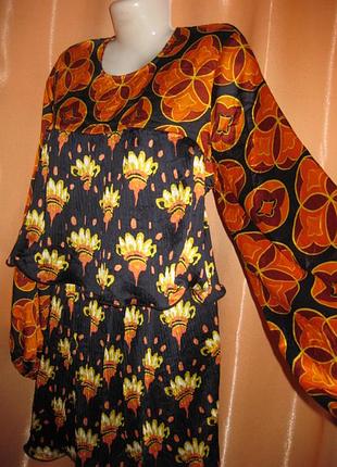 Легкое удобное платье шикарные нарядные длинные рукава большой размер 18uk 46eu талия на резинке