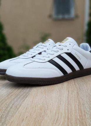Adidas samba white/black мужские кроссовки адидас белые с чёрным 41-461 фото