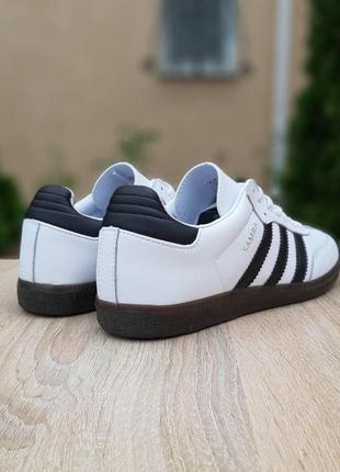 Adidas samba white/black мужские кроссовки адидас белые с чёрным 41-465 фото