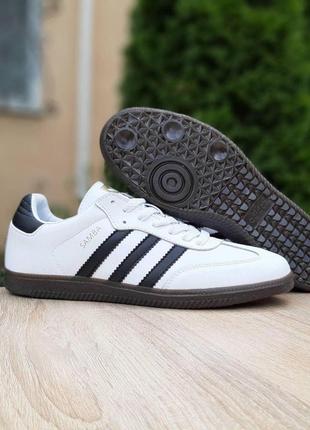 Adidas samba white/black мужские кроссовки адидас белые с чёрным 41-467 фото