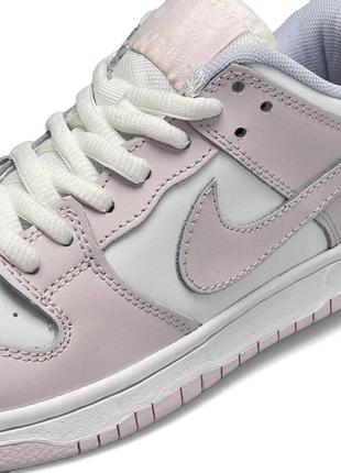 Nike sb dunk low retro white easy pink6 фото