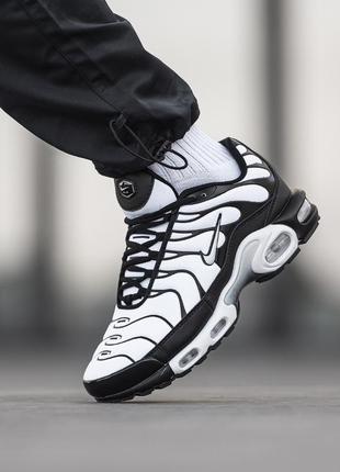 Мужские текстильные кроссовки nike air max tn white black